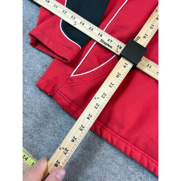 Vintage Y2K Wisconsin Badgers Pullover Hoodie Boys Large Red Nike Chest Swoosh - Picture 2 of 4